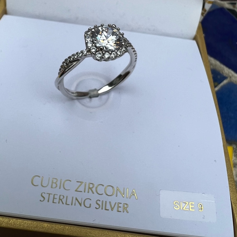 Giani Bernini CZ Cubic Zirconia Sterling Silver Ring 9 New in Box - Picture 6 of 12